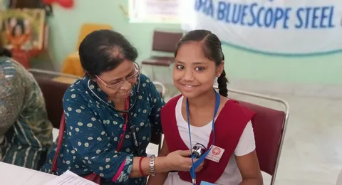 A child supported by Aarogya Vahini's programmes